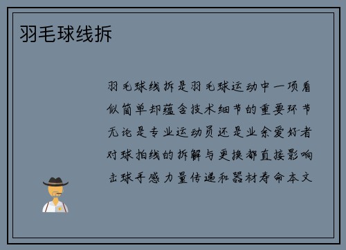 羽毛球线拆